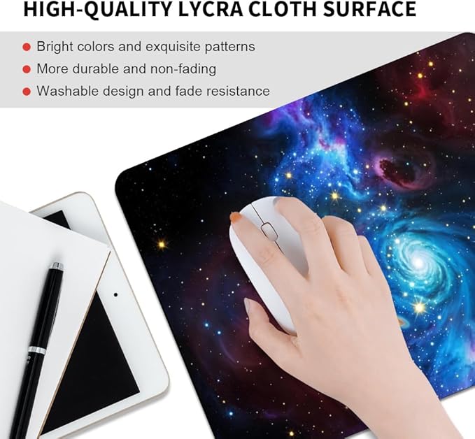 Shiny Blue Square Mouse pad, Texture, Waterproof, Anti Slip Rubber Base, Computer Mouse pad, Laptop Mouse pad