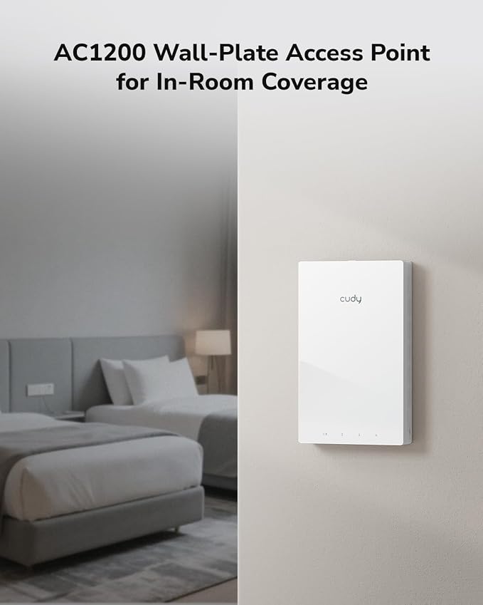 Cudy AP1300 Wall WiFi 5 AC1200 in-wall Gigabit Wireless Access Point, Support - Image 2