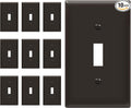 ENERLITES Toggle Light Switch Wall Plate, Gloss Finish, Standard Size 1-Gang 4.50" x 2.76", Unbreakable Polycarbonate Thermoplastic, 8811-BR-10PCS, Brown (10 Pack)