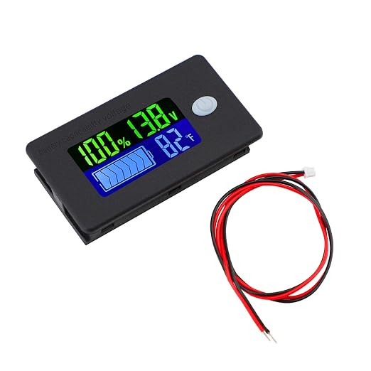 DROK 24V Battery Meter, 10-100V Voltage Battery Capacity Fahrenheit Temperature - Image 7