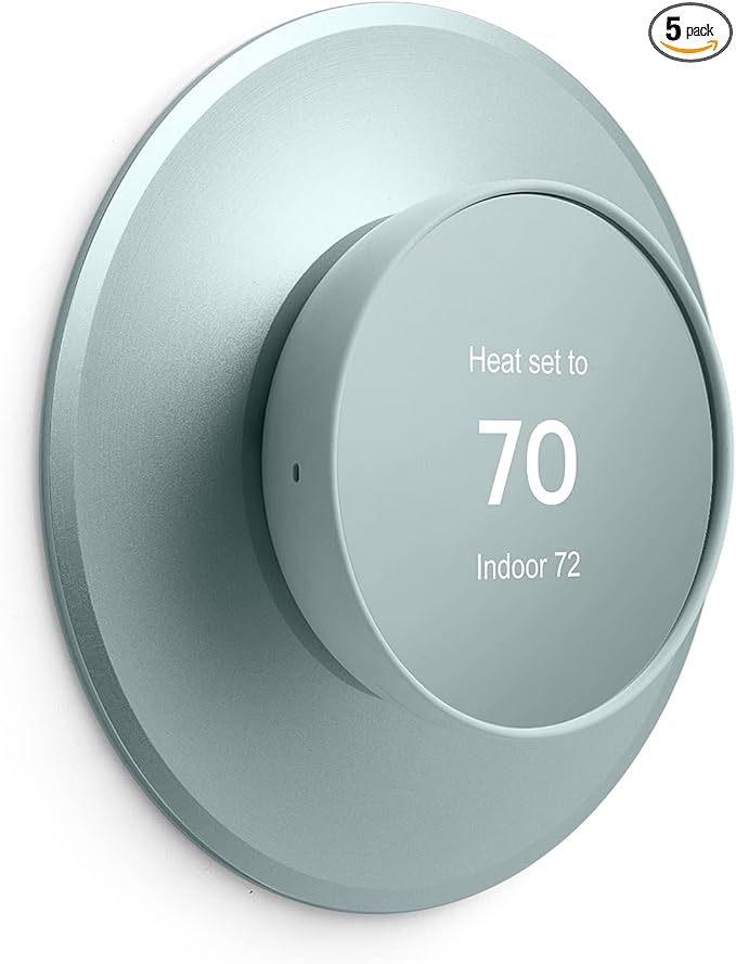 POPMAS Metal Wall Plate Cover Compatible with 2020 New Google Nest Thermostat Kit Thermostat Accessory (Fog)