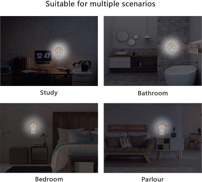 Pigsaly Led Night Light Cute Cartoon Yellow Ducks Santa Hats Snowflake Night Light Plug in Wall Lamp Smart Dusk to Dawn Sensor Nightlight Led Lamp Energy Saving Lights Gift for Kids Room Bedroom Ba