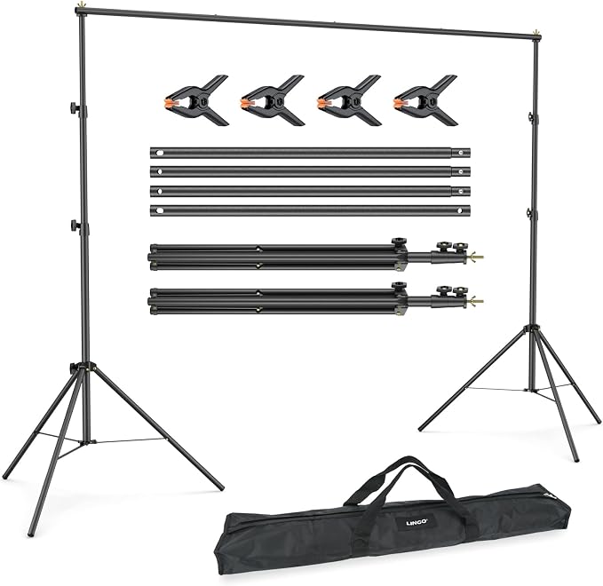 LINCO Lincostore Backdrop Support Stand Kit 10x6.5ft Adjustable Photography by LINCO