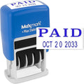 MaxMark Self-Inking Rubber Date Office Stamp with Paid Phrase & Date - Blue Ink (Max Dater II), 12-Year Band