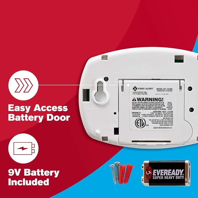 First Alert CO400 Carbon Monoxide Detector, Battery Operated - Image 3