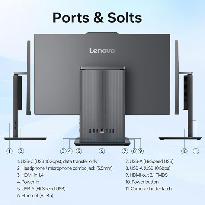 Lenovo IdeaCentre I All-in-One PC, 24" FHD 100Hz Touchscreen Display, Intel Core i5-13420H, 16GB DDR5 RAM, 1TB SSD, Wi-Fi 6, Win 11 Pro, Wireless KB & M, Business Integrated Desktop Computer, Black
