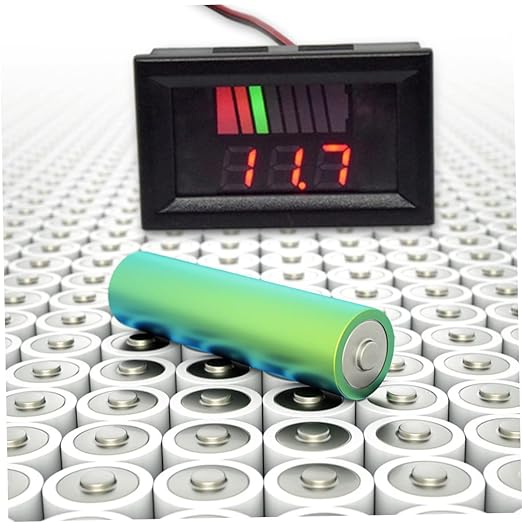 Battery Charge Level Indicator Universal Car Battery Capacity Meter Tester Checker 12V-60V Red Car Tester Motorcycle Checker Capacity Meter