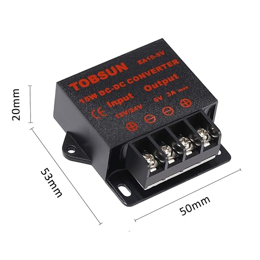 DC 12V/24V to 5V 3A Step Down Converter - 12V Voltage Regulator Buck Converter Power Supply Transformer (12V/24V to 5V 3A)