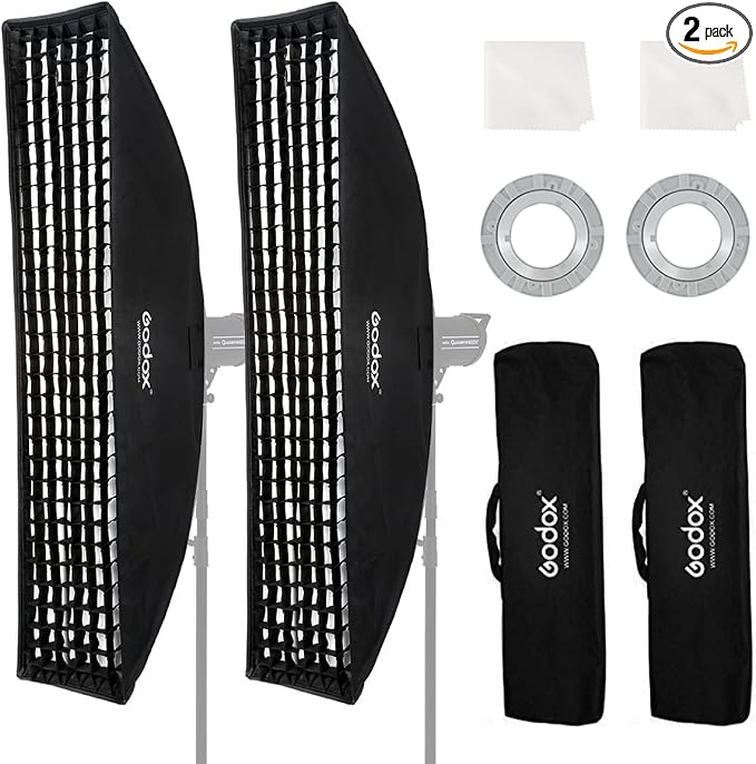 Godox 2PCS FW30x120cm/12 x47 Bowens Mount Strip Honeycomb Grid Softbox by GODOX