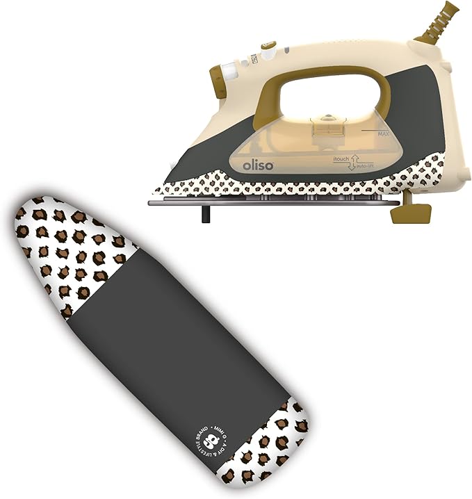 oliso Ironing Board Cover – 100% Cotton with Professional Felt Pad, Fits Standard 54" x 15" Boards – Secure Fit with Wide Elastic Edge & Adjustable Straps – Mimi G