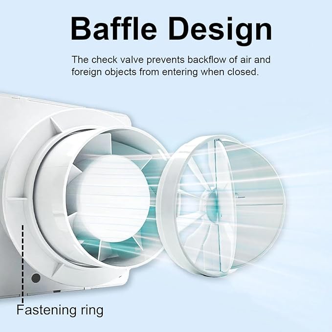 EINTTAX 4 Inch Exhaust Fan, 56CFM Wall Mount Bathroom Exhaust Fan with Timer and Backdraft Damper, Quiet Window Mount Extractor Ventilation Fan for Bathroom Kitchen Garage, 12W, White