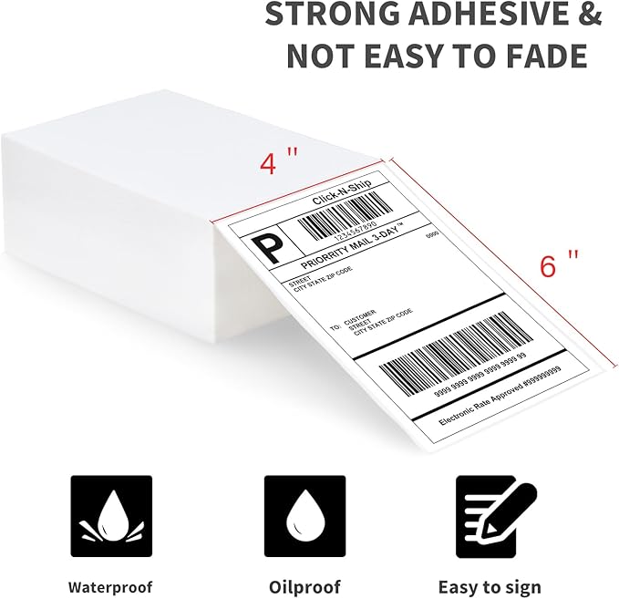 L LIKED 1000 4x6 Thermal Shipping Labels Fanfold, Direct Thermal Printer Labels - Image 2