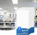 CycevSun 6-Pack 2x4 LED Flat Panel Light Drop Ceiling, 40/50/60W Selectable, Up to 6600LM, 4CCT 3000K/4000K/5000K/6000K Switchable, 0-10V Dimmable, 100-277V, ETL Listed