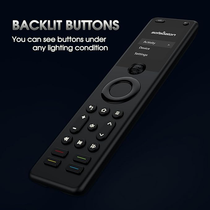 SofaBaton X1 Universal Remote with Hub and App, All-in-One Smart Universal Remote Control with Customize Activities, Control Up to 60 IR/Bluetooth/WiFi Devices