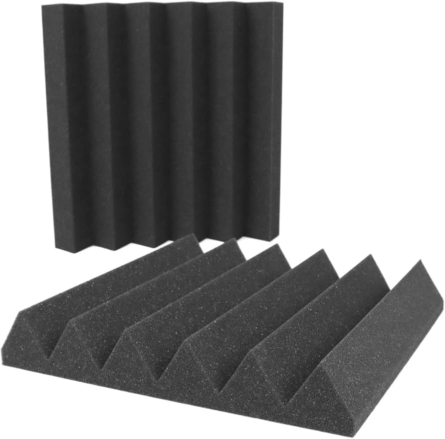 Foam Factory Inc 24 Pack Color Acoustic Foam Panel Studio Soundproofing Wedge Wall Tiles 12” X 12” X 2” (Charcoal)