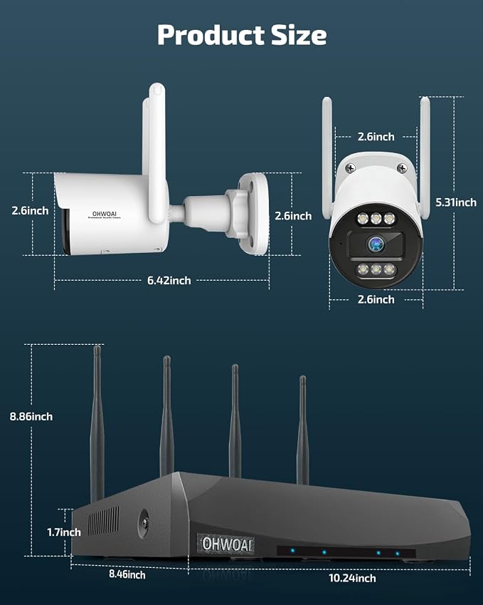 《130°Wide Angle & Two-Way Audio》Wireless Security Camera System Outdoor - Image 9