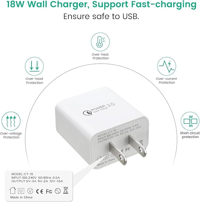 Under Cabinet Lighting USB C Charging Cable, Charger for MCGOR Motion Sensor Light Indoor, with Power Adapter
