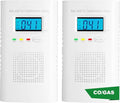 Combination Gas and Carbon Monoxide Detector Plug-in | CO Alarm & Natural Gas Combustible Detector | Digital Display, Battery Backup, Easy Install | for Home Kitchen Safety Monitoring 2-Pack