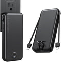 Nusyddy 22.5W Super Fast Charging Portable Charger with Wall Plug,12000mAh USB-C Power Bank Built-in 2 Cable, Lightweight Phone Charger Travel Battery Pack for All iPhone, Samsung, Tablets