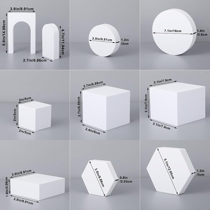 10 Pcs Geometric Cube Product Photography Props Set, Hard Foam Photography - Image 4