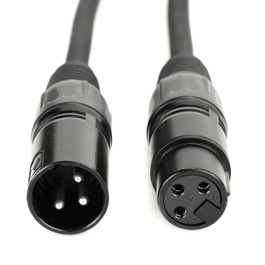 MFL. 25 ft Flexible DMX Cable 3 Pin Signal XLR Male to Female Cable Wire for Stage Lighting DJ Lights, 110 Ohms Impedance, Black, 4 Pack