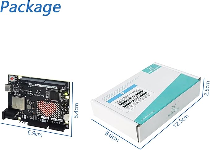 Freenove Control Board V5 Rev4 WiFi (Compatible with Arduino IDE), Arm Cortex-M4 Microcontroller, Onboard ESP32-S3, LED Matrix, USB-C Connector, Example Projects and Code Tutorial