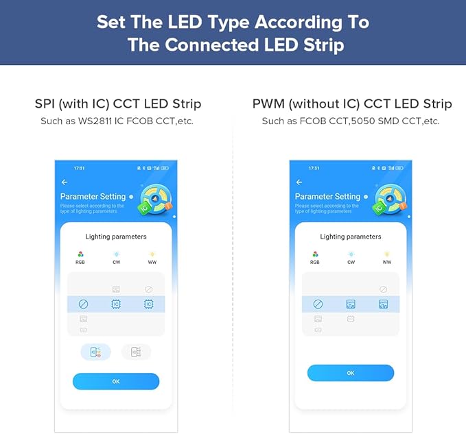 BTF-LIGHTING SP630E Bluetooth Controllers 4 Zones 2.4GHz RF RB2 Remote Kit Support FCOB COB SMD PWM or SPI CCT Dual White Tunable Color Temperature LED Strip WS2811 IC etc DC5V DC12V DC24V