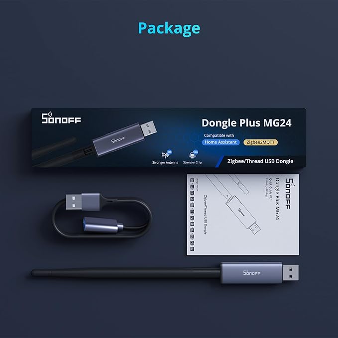SONOFF Zigbee 3.0 USB Dongle Plus MG24, Zigbee Gateway with EFR32MG24, Thread & Zigbee USB Stick, Zigbee Controller for Home Assistant or Zigbee2MQTT