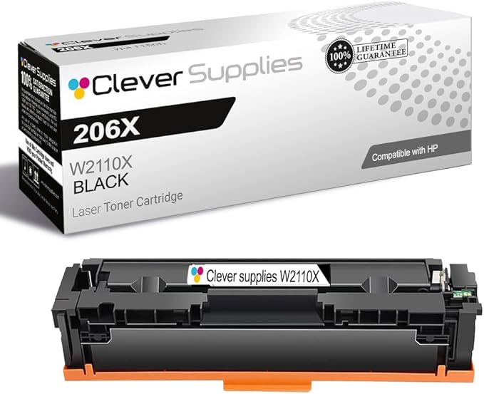 CS Replacement Compatible with HP 206X Toner Cartridge W2110X to use with Color Pro MFP M283cdw M282nw M2255nw M283fdn (Black, 1-Pack)