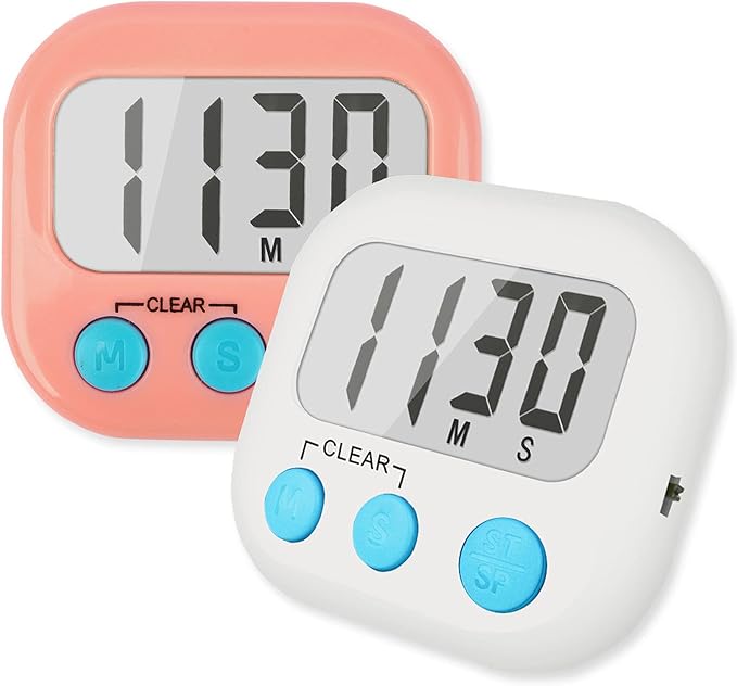 Classroom Timers for Teachers Kids Large Magnetic Digital Timer Teacher Supplies 2 Pack-Pink White
