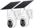 SEHMUA 2K Solar Security Cameras Wireless Outdoor, 2 Pack 360° View Pan/Tilt by SEHMUA