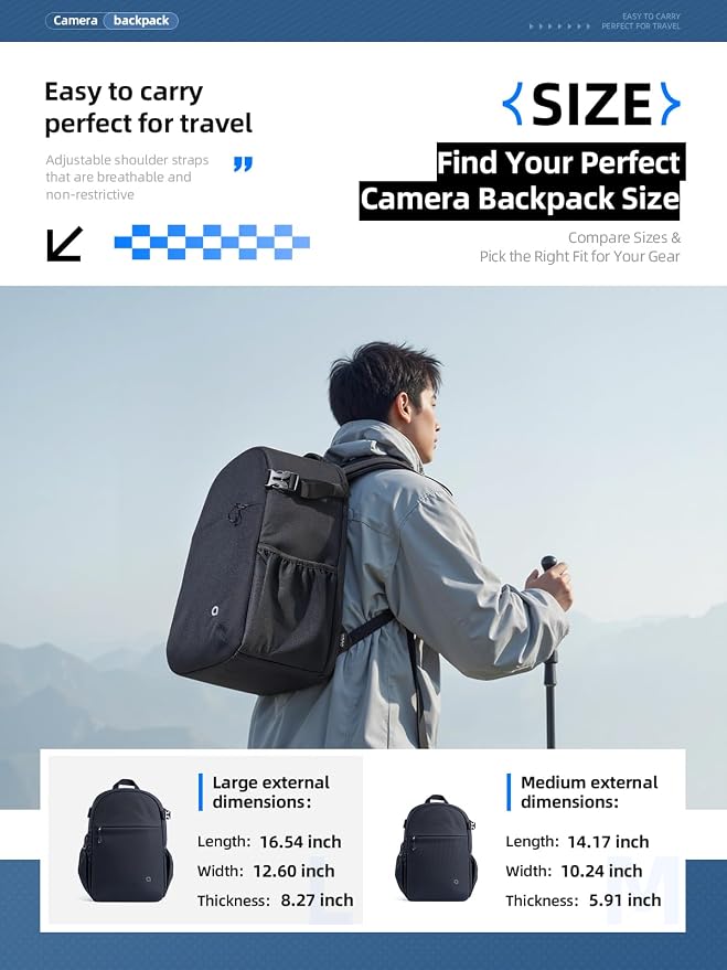 llano 20L Camera Backpack for DSLR/SLR/Mirrorless – Water-Resistant Photography - Image 5