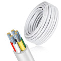 16 Gauge 5 Conductor Electrical Wire, 32.8 FT Low Voltage 16/5 Tinned Copper Stranded 5 Wire Cable, 16 AWG White Flexible Extension Power Cord for Automotive, LED Lamp, Outdoor Landscape Lighting Etc