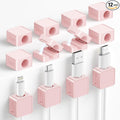 Magnetic Cable Clips 12-Pack Wire Tidy, Magnetic Cable Holder Office Desk Tidy Organizers and Accessories, Wire Management for Home, Wall, Car, Bedside, Pink
