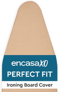 Encasa XO Ironing Board Cover and Pad 54"x15" - 4mm Felt Large Iron Board Cover with Padding - Heat Resistant, Stain-Safe Dye, Non Slip Elastic Bungee Cord Tightening Iron Table Cover Light Beige