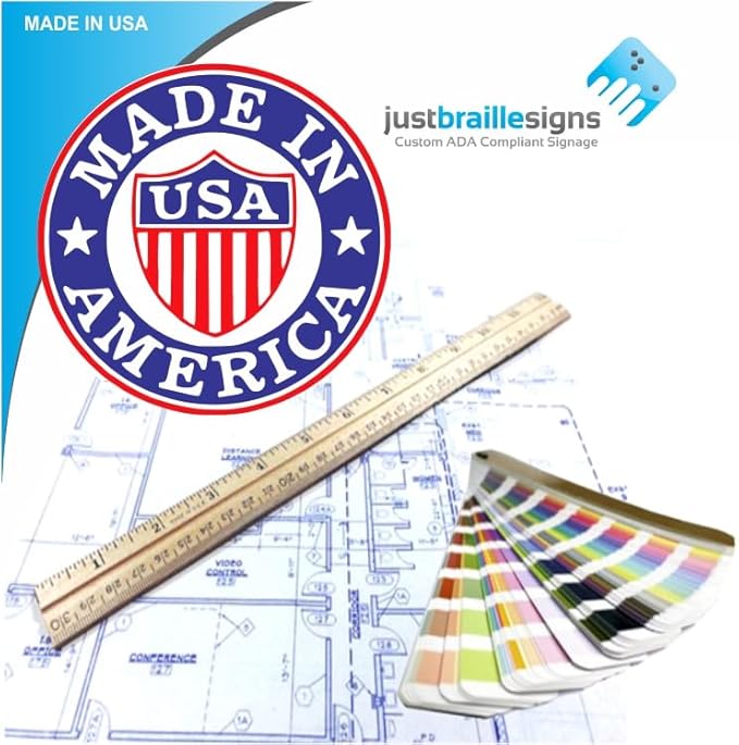 JUSTBRAILLESIGNS CUSTOMIZABLE MAXIMUM OCCUPANCY braille sign, 6” x 6”, Max Occupancy Identification Sign for business, buildings, elevators, etc., Many Colors Choices, Made in USA (Blueberry)