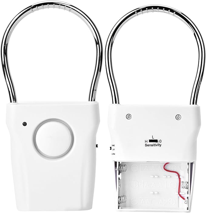 BORDSTRACT Door Handle Alarm, 120dB Vibration and Touching Triggered Portable Door and Window Alarm, for Traveling, Hotel, Apartment, Home Security