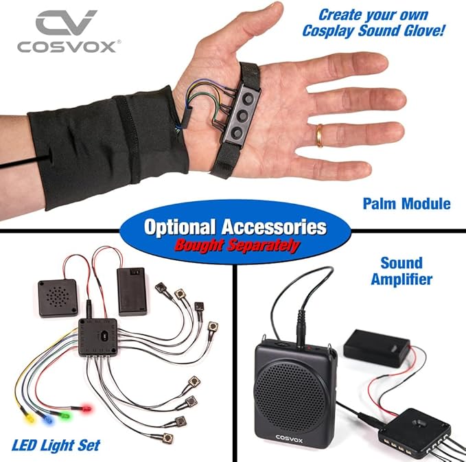 COSVOX Cosplay Sound Effects Module. DIY Audio MP3 Sound Chip with 4 Push Buttons, 8MB Memory. Add Sound Effects or Music to Your Cosplay Costume Accessories, Crafts, Props and Replicas.