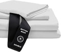 THE LAD COLLECTIVE 3.0 Full Size Bedding Set - Full Size Bedding Sets - 4-Piece Bedset w/Fitted Sheet, Top Sheet & 2 Standard Pillowcases [Duvet Not Included] - Bamboo-Cotton - Malibu White [White]