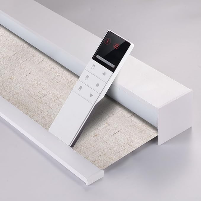 ZSHINE Motorized Blackout Window Blinds Customize Width Remote Control Wireless and Rechargeable Window Roller Shades for, Home, Office, Hotel, Restaurant and Cinema(82067K)