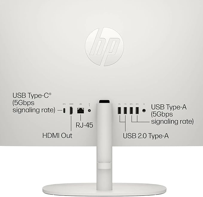 HP 21.5" FHD All-in-One Desktop Computer, Dual-Core Intel Celeron, Windows 11 Pro, Snow White (Renewed) (Snow White, 8GB RAM | 512GB SSD)