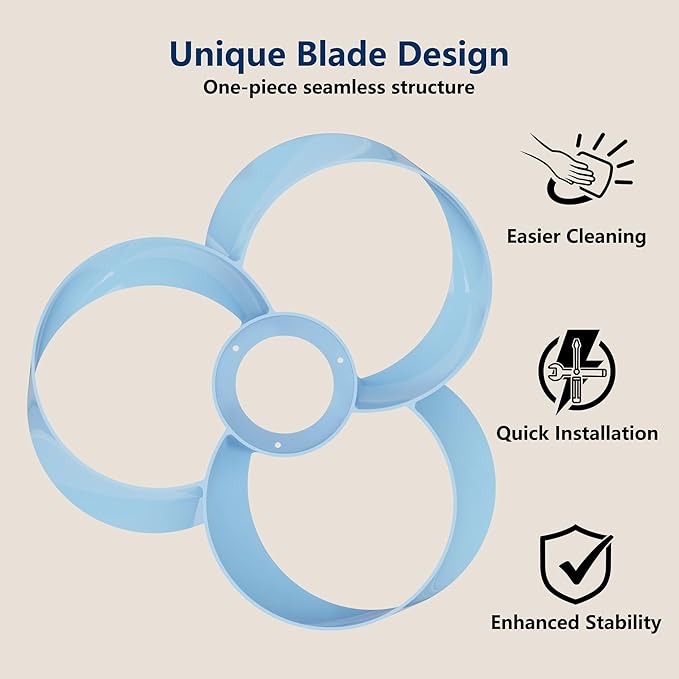 FANX 22 Inch Ceiling Fan with Light and Remote, Quiet DC Motor, Dimmable LED, Reversible 3-Speed Control, Easy Installation Flush Mount Fan for Small Rooms (Blue)