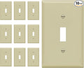 ENERLITES Toggle Light Switch Wall Plate, Gloss Finish, Size 1-Gang 4.50" x 2.76", Unbreakable Polycarbonate Thermoplastic, 8811-I-10PCS, Ivory (10 Pack)
