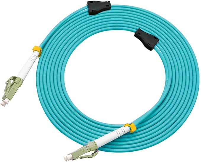 Jeirdus 10 Meters 33ft LC to LC Duplex 50/125 10G OM3 Multi-Mode Fiber Optic Cable Jumper Optical Patch Cord LC-LC