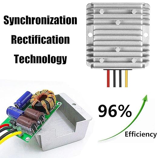 DC Voltage Reducer DC 24V Step Down to 12V 20A 240W Voltage Regulator Power Converter Waterproof Module Transformer for Golf Cart Club Car Truck