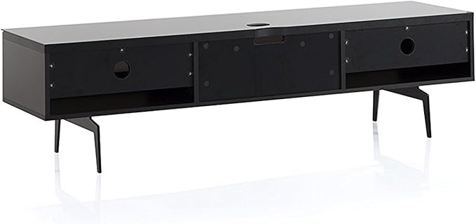 SONOROUS ST-360 Premium TV Stand for Living Room – Modern TV Stands & Entertainment Center with Storage – Black Glass & White Wood Cover – Luxury Media Console with Metal Legs for TVs up to 75 inches