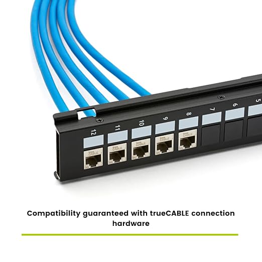 TRUE CABLE Cat6A Shielded 12-Port Blank Toolless Modular Keystone Patch Panel - Image 3