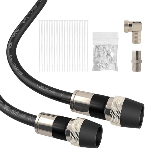 50ft RG6 Coaxial Cable, 75 Ohm TV Coax Cable by RELIAGINT