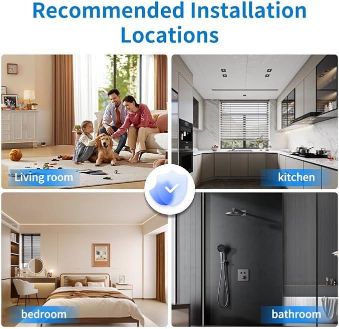 2 in1 Smoke Detector Carbon Monoxide Detector Combo,with LCD Digital Display and Sound Warning Test Button，Battery Powered，Easy Installation, for Home, Bedroom, Kitchen(2PACKS)