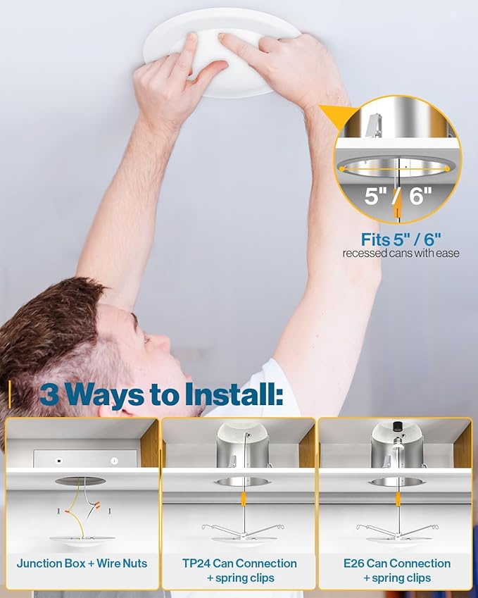Sunco 48 Pack 5/6 Inch LED Disk Lights, Flush Mount Disc Recessed Ceiling Can Lighting, 1050 LM, 3000K Warm White, Dimmable, 15W=75W, Damp Rated ETL.
